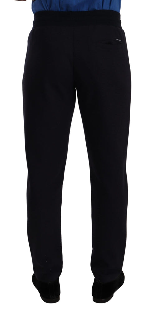 Dolce & Gabbana Blue Cotton Stretch Jogging Trouser Pants