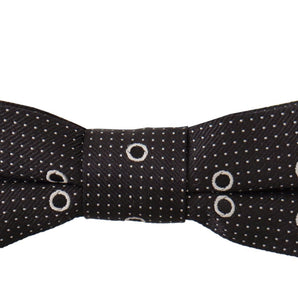 Dolce &amp; Gabbana Polka Dot Silk Bow Tie in Black and White