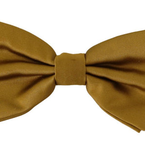 Dolce &amp; Gabbana Elegant Mustard Silk Bow Tie