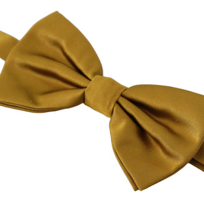 Dolce &amp; Gabbana Elegant Mustard Silk Bow Tie