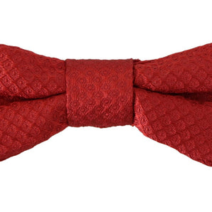 Dolce &amp; Gabbana Elegant Red Silk Bow Tie