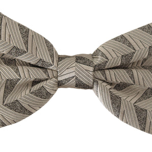 Dolce &amp; Gabbana Elegant Silk Gray Bow Tie