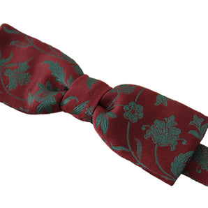 Dolce &amp; Gabbana Elegant Maroon Patterned Bow Tie