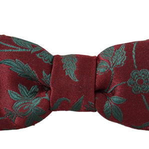 Dolce &amp; Gabbana Elegant Maroon Patterned Bow Tie