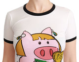 Dolce & Gabbana White YEAR OF THE PIG Top Cotton T-shirt