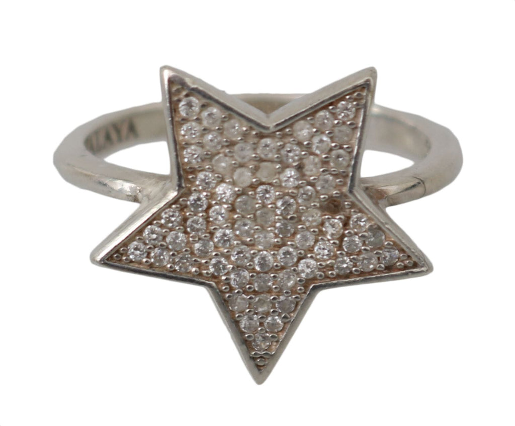 Nialaya Silver Womens Clear CZ Star 925 Ring Nialaya 