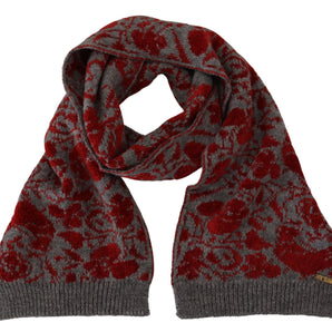 GF Ferre Chic Red and Grey Cotton Wrap Scarf