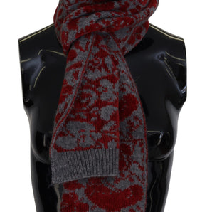 GF Ferre Chic Red and Grey Cotton Wrap Scarf