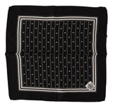 Dolce & Gabbana Black Patterned Silk Square Handkerchief Scarf Dolce & Gabbana 