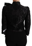 Dolce & Gabbana Black Floral Jacquard Blazer Silk Jacket