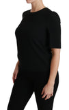 Dolce & Gabbana Black Short Sleeve Casual Top Stretch Blouse