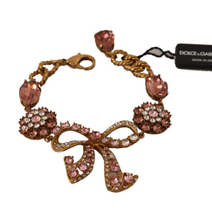 Dolce &amp; Gabbana Elegante pulsera de oro con dije de cristal