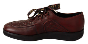 Dolce & Gabbana Red Leather Lace Up Dress Formal Shoes Dolce & Gabbana 