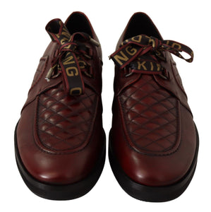 Dolce & Gabbana Red Leather Lace Up Dress Formal Shoes Dolce & Gabbana 
