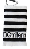 Dolce & Gabbana Black White Wool DGMillennials Wristband Wrap Dolce & Gabbana 