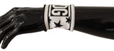 Dolce & Gabbana White Black Wool Logo #DGMILLENNIALS Wristband Dolce & Gabbana 
