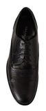 Dolce & Gabbana Black Lizard Leather Derby Dress Shoes Dolce & Gabbana 