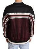 Dolce & Gabbana Black Red Mesh Sport Pullover Crewneck Sweater Dolce & Gabbana 