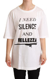 Dolce & Gabbana White Cotton BELLEZZA Motive Top T-shirt