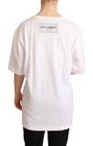 Dolce & Gabbana White Cotton BELLEZZA Motive Top T-shirt