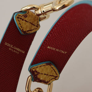 Dolce & Gabbana Yellow Red Leather Gold Tone Shoulder Strap, Nahim - Luxury Wardrobe