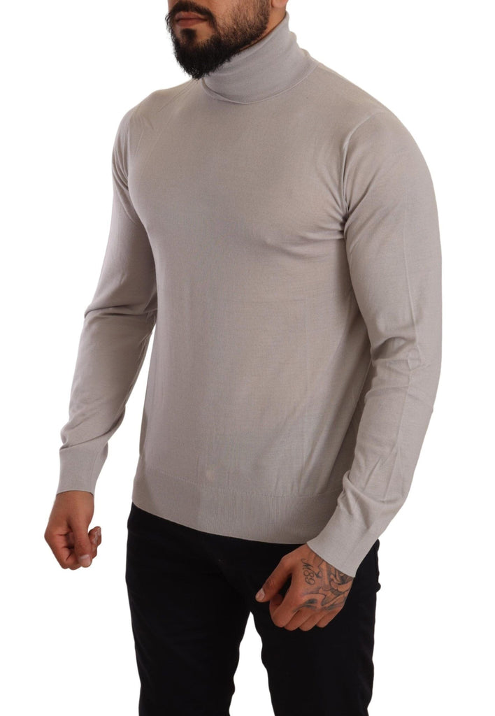 Dolce & Gabbana Gray Cashmere Turtleneck Pullover Sweater