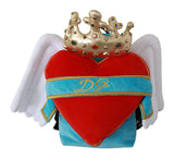Dolce & Gabbana Red Blue Heart Wings DG Crown School Backpack Dolce & Gabbana 