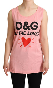 Dolce & Gabbana Pink All The Lovers Tank Top T-shirt