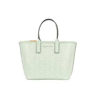 Michael Kors Michael Kors Jodie Small Jacquard Logo Recycled Polyester Tote Handbag Atom Green, Nahim - Luxury Wardrobe