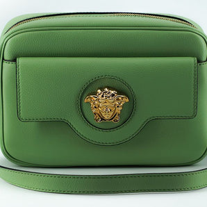 Versace Elegante bolso con estuche para cámara de cuero verde menta