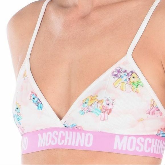 Moschino White My Little Pony Bra Briefs Set Two Piece Bikini