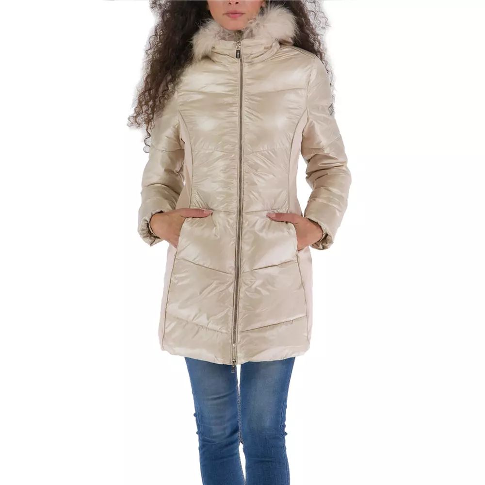 Yes Zee Beige Polyamide Jacket & Coat