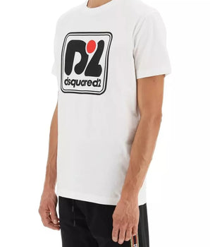 Dsquared² White Cotton T-Shirt, Nahim - Luxury Wardrobe