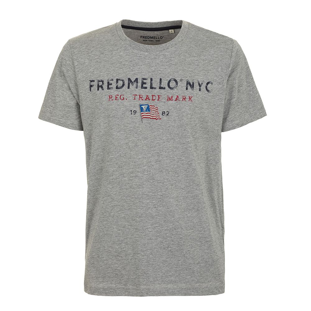 Fred Mello Gray Cotton T-Shirt