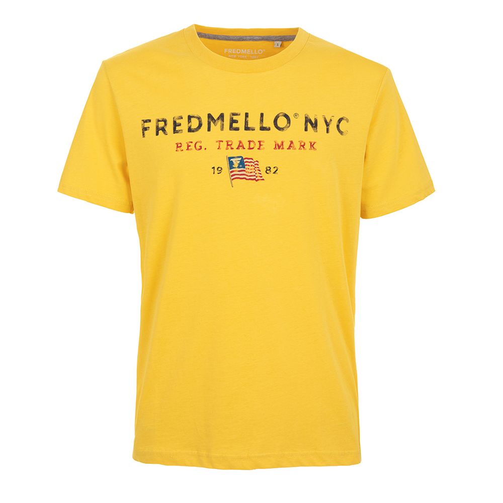 Fred Mello Yellow Cotton T-Shirt