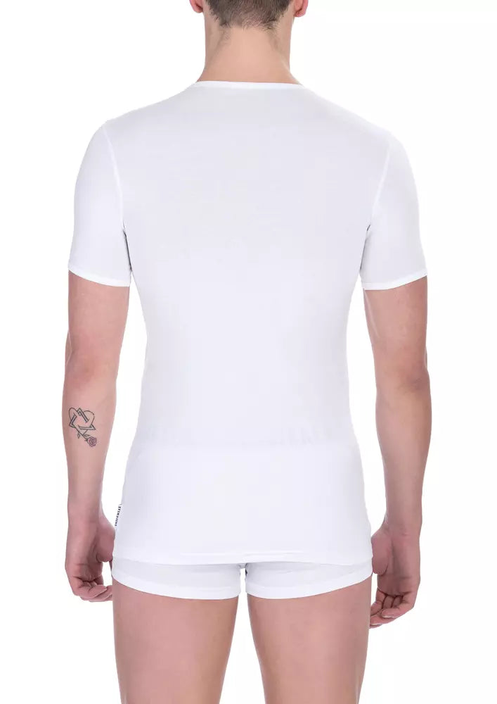 Bikkembergs White Cotton T-Shirt Bikkembergs 