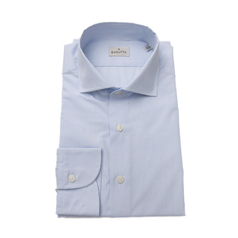 Bagutta Elegant French Collar Cotton Shirt - Light Blue