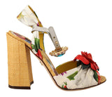 Dolce & Gabbana Multicolor Crystal Keira Sandals Silk Shoes Dolce & Gabbana 