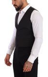 Dolce & Gabbana Gray Silk Slim Fit Waistcoat Formal Vest