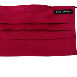 Dolce &amp; Gabbana Elegant Red Cotton Pleated Face Mask