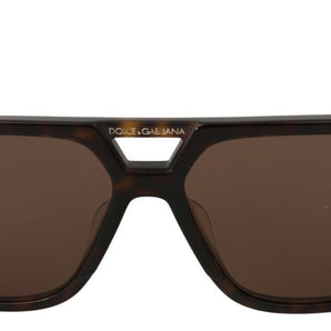 Dolce &amp; Gabbana Elegantes gafas de sol de hombre con estampado marrón