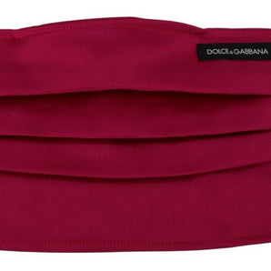 Dolce & Gabbana Elegant Silk Pleated Maroon Face Mask