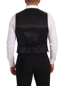 Dolce & Gabbana Gray Silk Slim Fit Waistcoat Formal Vest