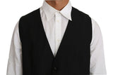 Dolce & Gabbana Black Solid Wool Silk Vest Dolce & Gabbana 