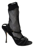 Dolce & Gabbana Black Suede Short Boots Sandals Shoes Dolce & Gabbana 