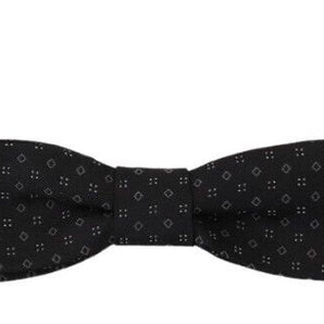 Dolce &amp; Gabbana Exclusive Silk Patterned Black Bow Tie