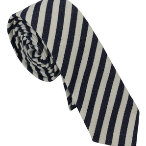 Denny Rose Elegant Italian Striped Bow Tie