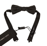 Dolce & Gabbana Black Patterned Silk Adjustable Neck Papillon Bow Tie Dolce & Gabbana 