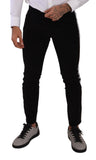 Dolce & Gabbana Black Cotton Stretch Skinny Corduroy Jeans