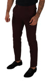 Dolce & Gabbana Maroon Bordeaux Skinny Slim Trouser Pants